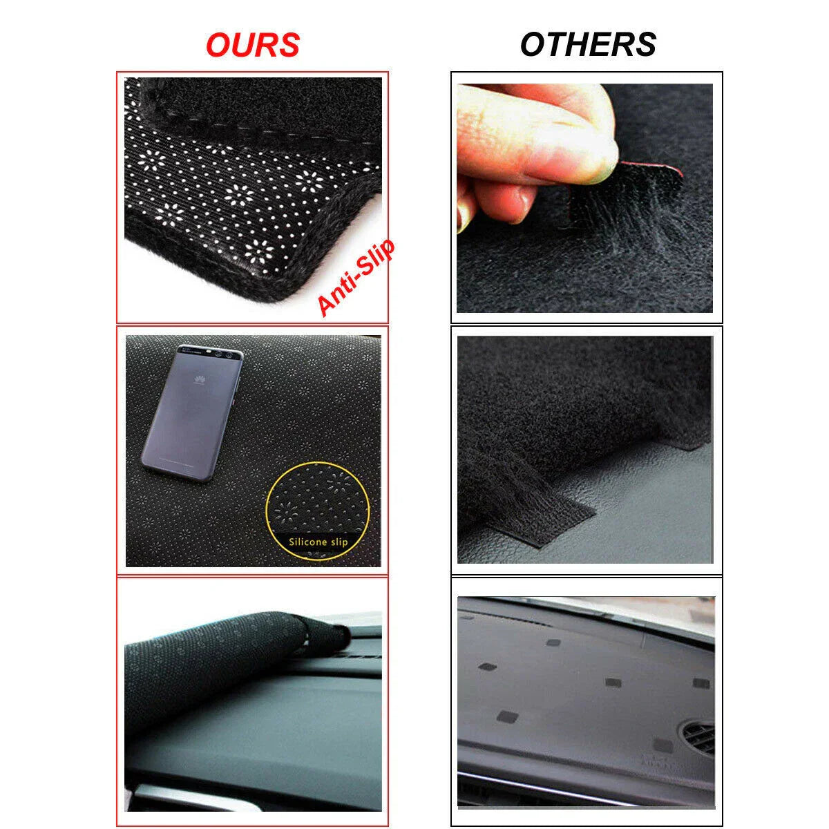 Non-Slip Dash Mat for Lexus RX RX350 2016-2020 Dashboard Cover Black