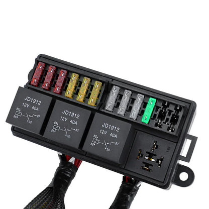 4 x 40A Relay & 12 Fuses Universal Pre-Wired Fuse Relay Box
