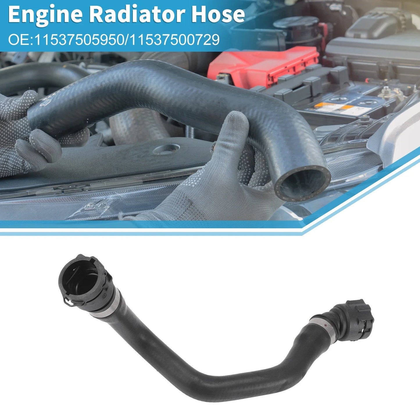Engine Radiator Hose for BMW X5 (2000-2003) Rubber Black 1 Pc