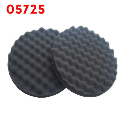 2 x Black Round Foam Compounding Polishing Pad Single Sided Flat Back