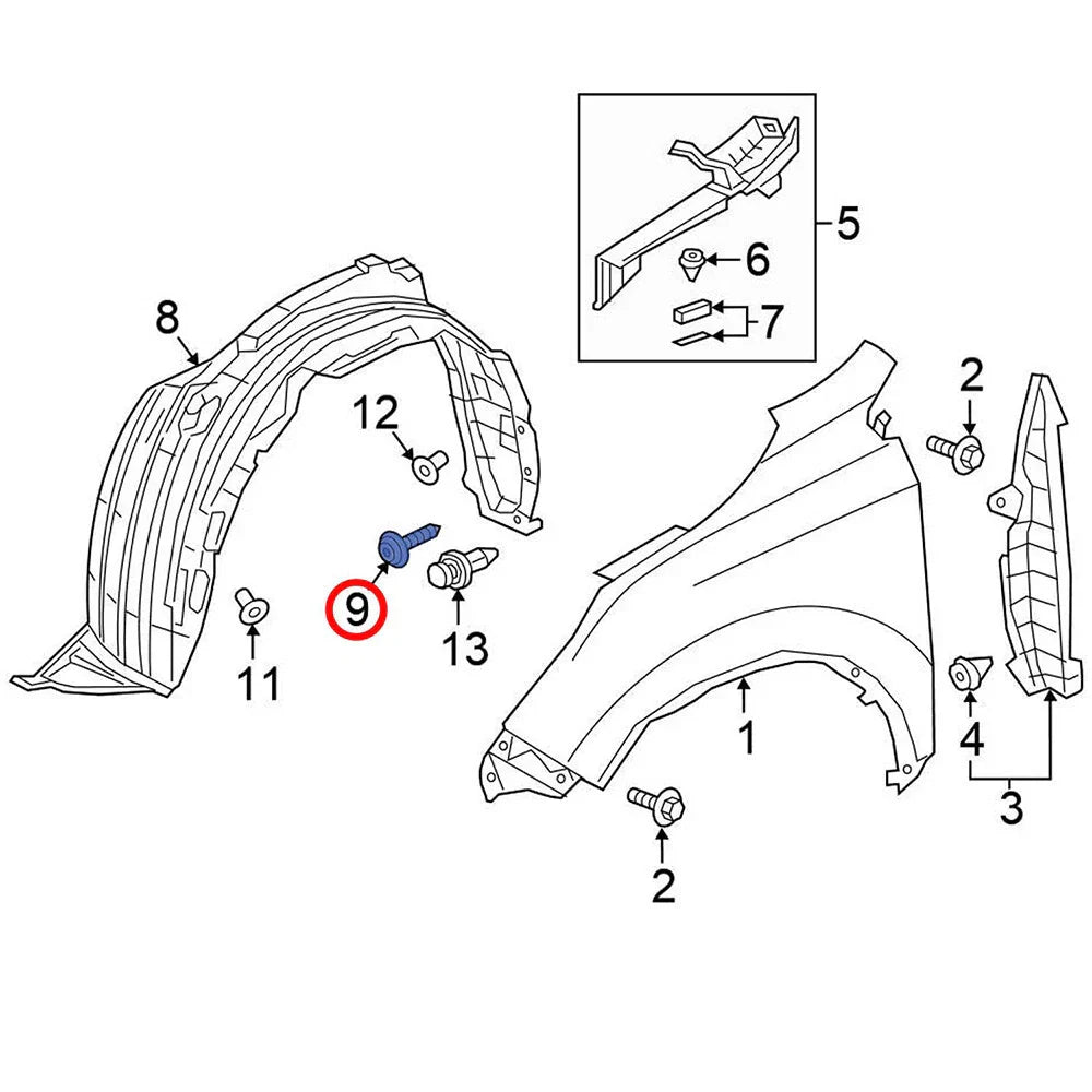10 x Fender Liner Shield Wheelhouse Screws for Honda Accord Civic CR-V (2003-2023)