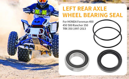 Left Rear Axle Wheel Bearing Seal for Honda Rancher 350 TRX 350 (2000–2006)