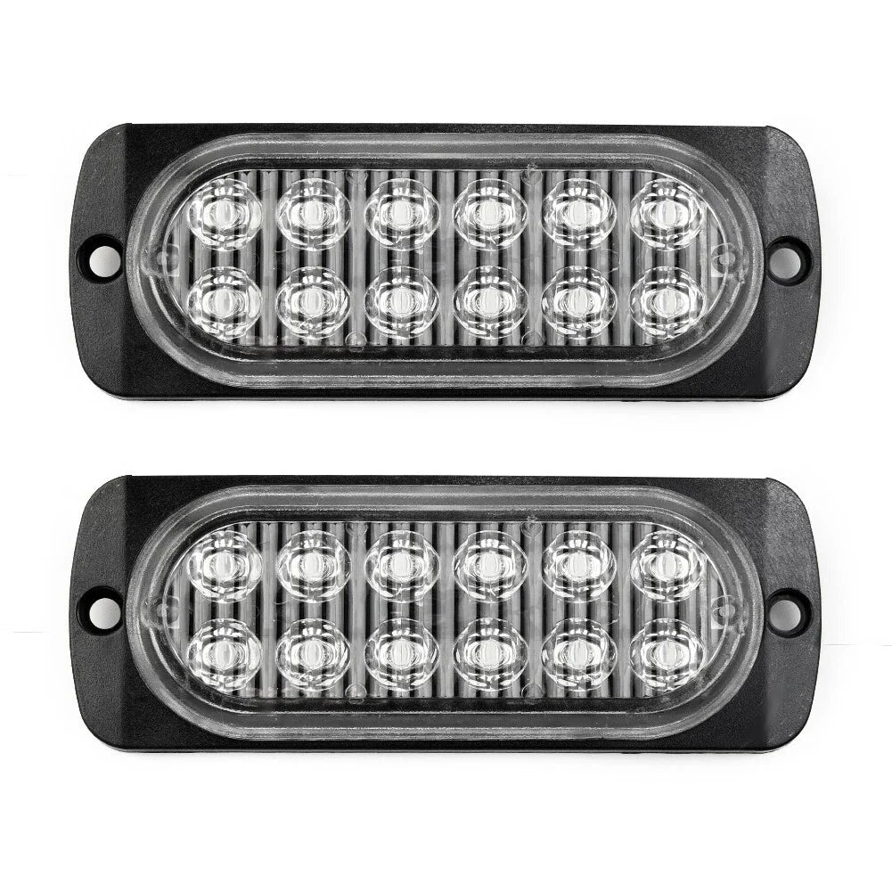 2 x Rear Red Fog 12Led Lamp Lights 12V To 24V for Truck Car/Van/Bus/Cab