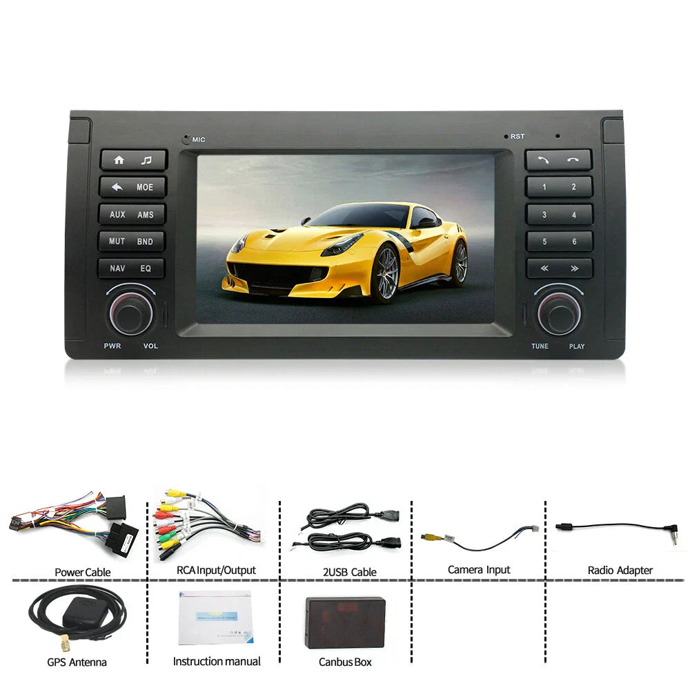 7" Car Stereo GPS Navigation for BMW 5, 7 Series E39, E38, X5 E53 (1997-2006)