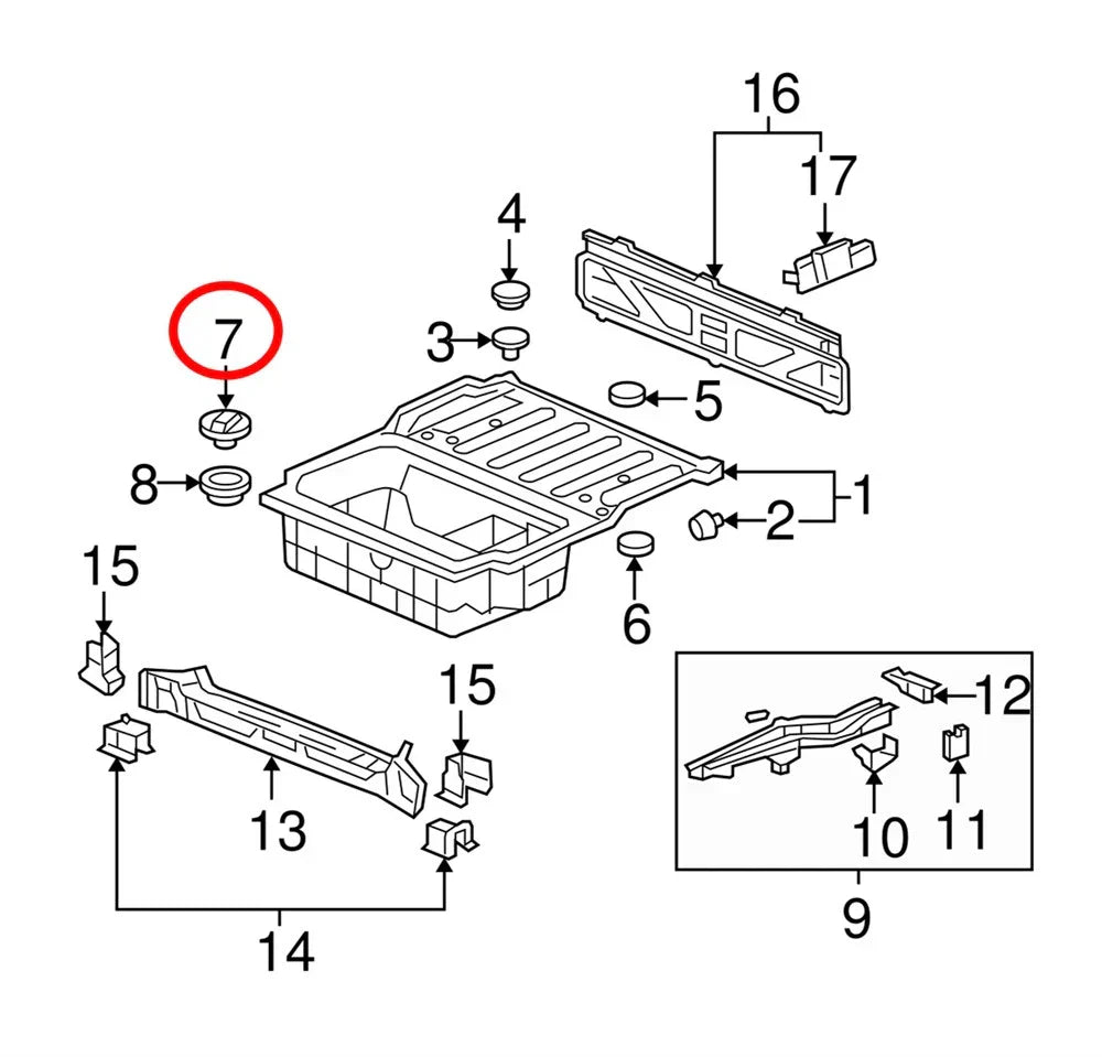 Rear Body Floor Plug for 2006-2024 Honda Ridgeline (2006-2024)