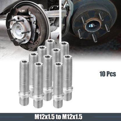 10 x 58mm M12x1.5 wheel stud for BMW Silver Tone