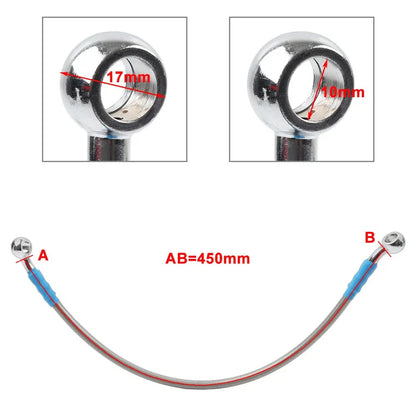 45cm DOT Motorcycle Braided Steel Brake Clutch Oil Hose Line for Motorbike