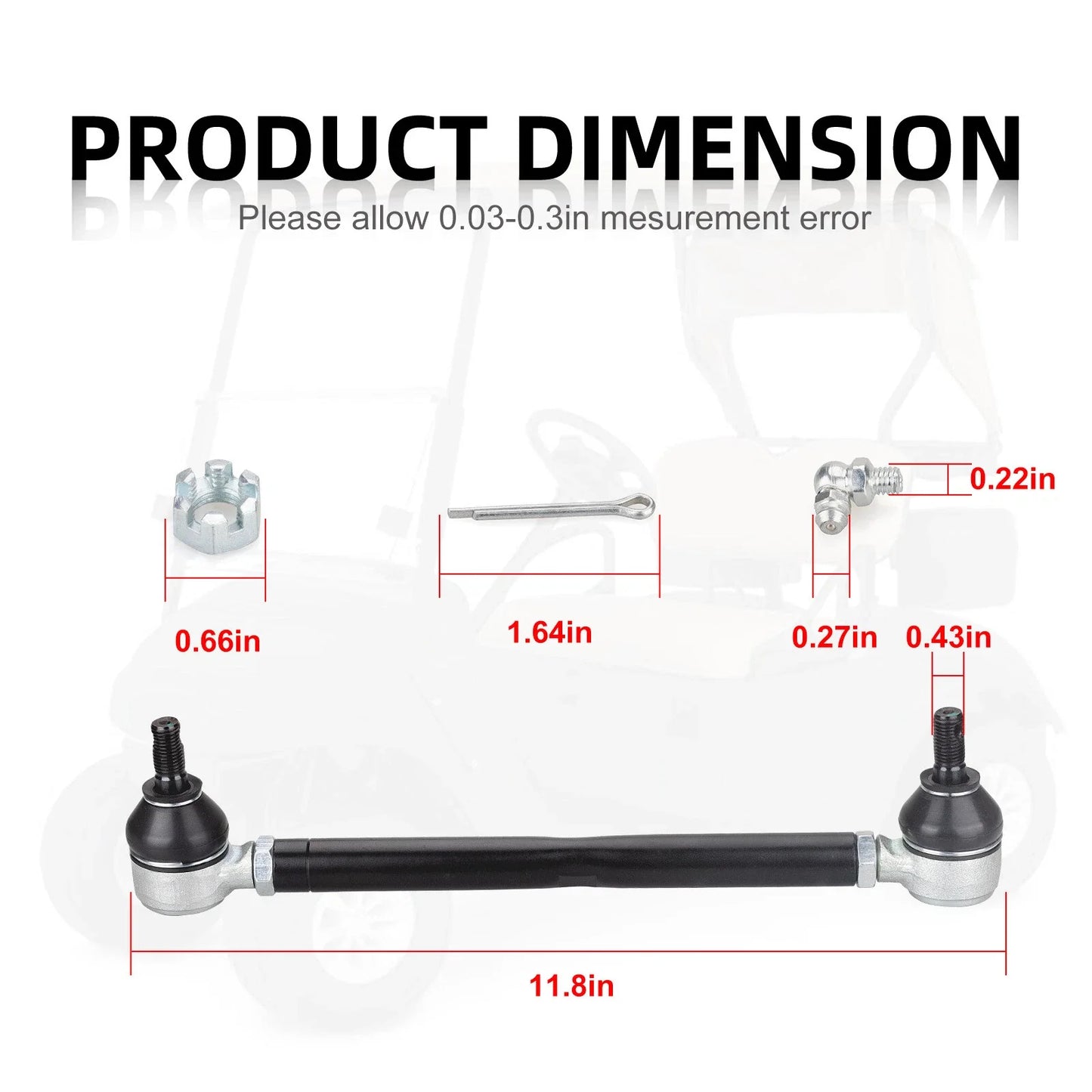 Golf Steering Tie Rod End Shaft for EZ-GO Cart