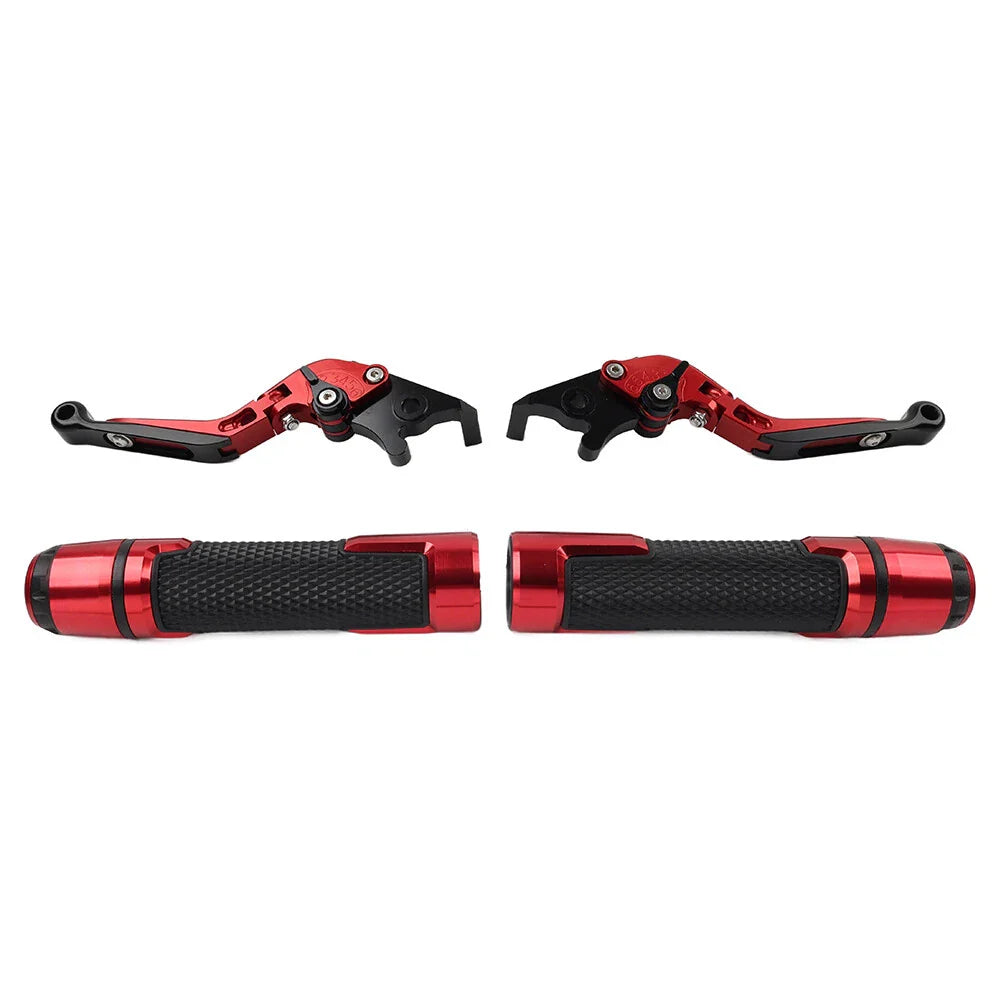 Red Extendable Brake Clutch Levers Grips Set for BMW R1200GS (2004-2012)