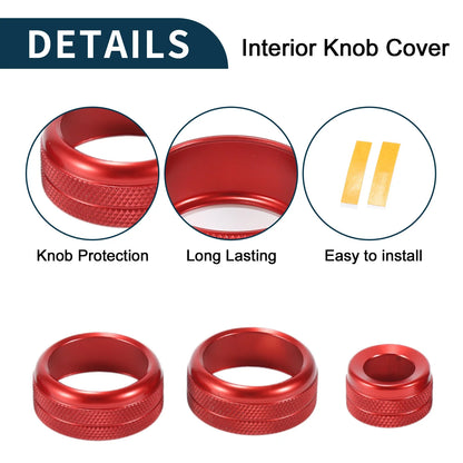 Switch Knob Cover for BMW 1 2 3 3 Series 4 Series Red 3 Pcs