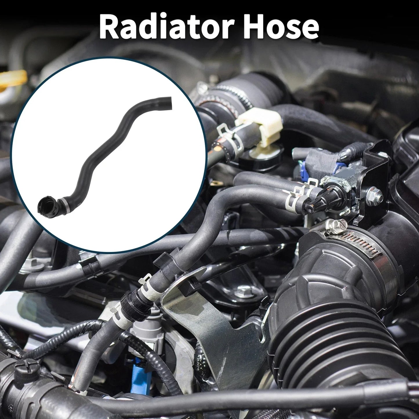 Radiator Hose for Porsche Cayenne 4.8L 2011-2018 Rubber Downpipe