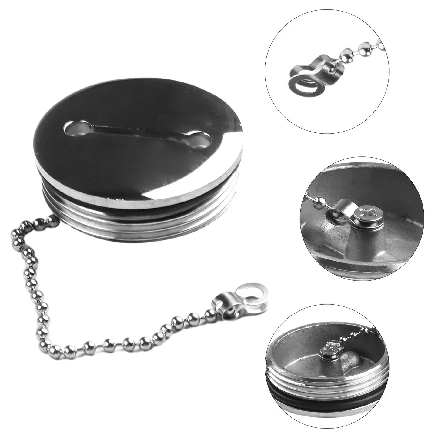 Deck Fill Spare Cap With Chain 2 Inch for Boat Marine Yacht