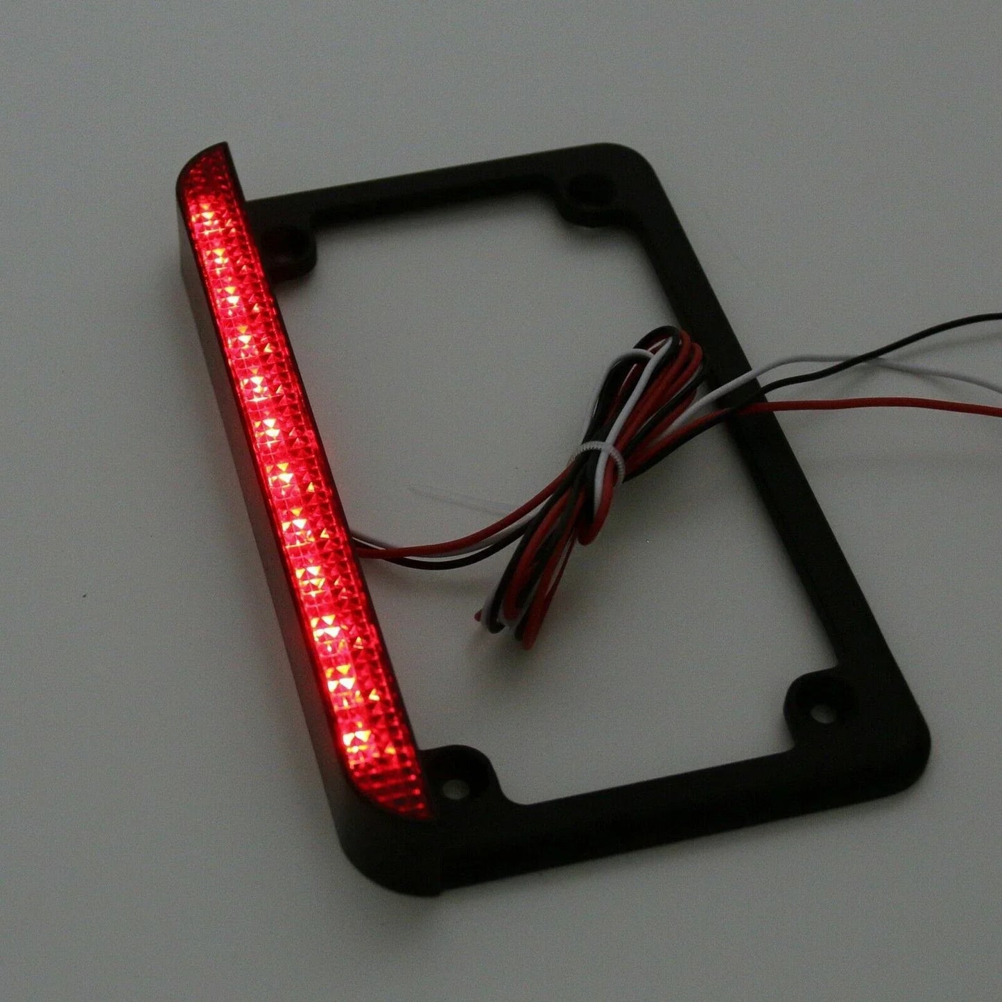 Black Motorcycle License Plate Frame Holder with LED Brake Light (N/A)