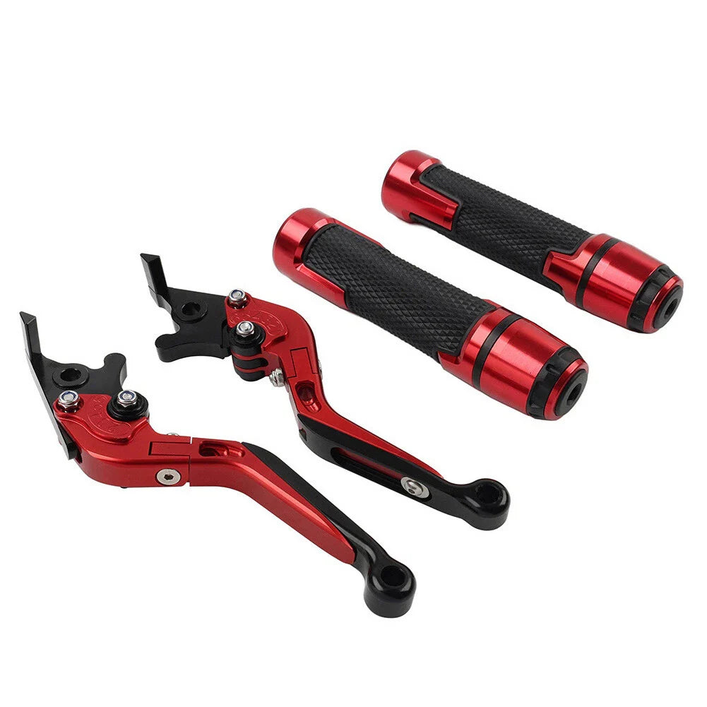 Red Extendable Brake Clutch Levers & Handlebar Grips for Honda CBR600RR (2003-2016)