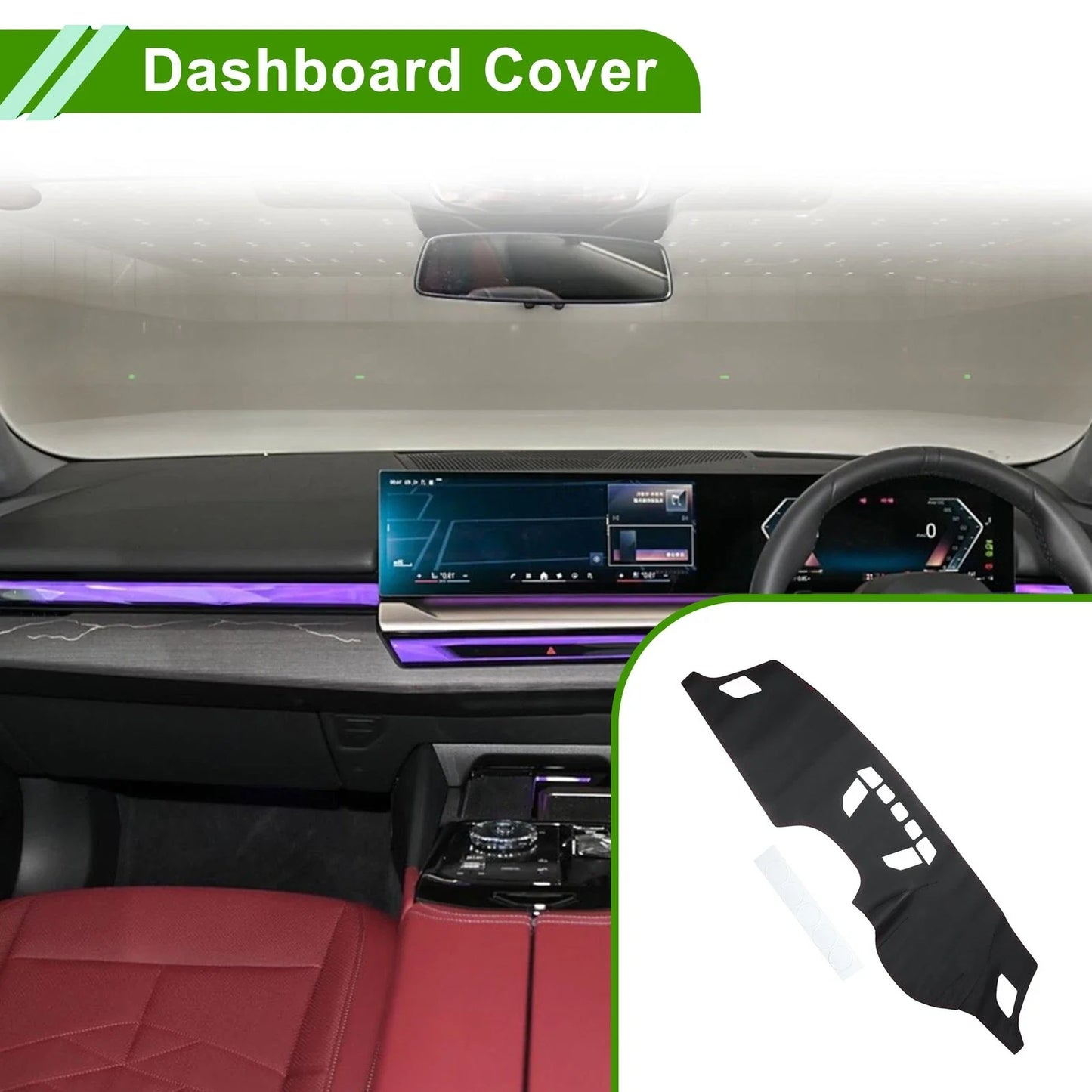 Dashboard Cover for BMW X1 (2016-2019) Dash Mat Carpet Black Red