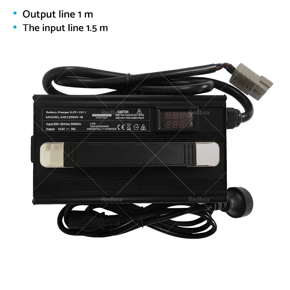 30A 14.6V Lithium Battery Charger AC/DC for Lithium Iron LiFePO4 OZ