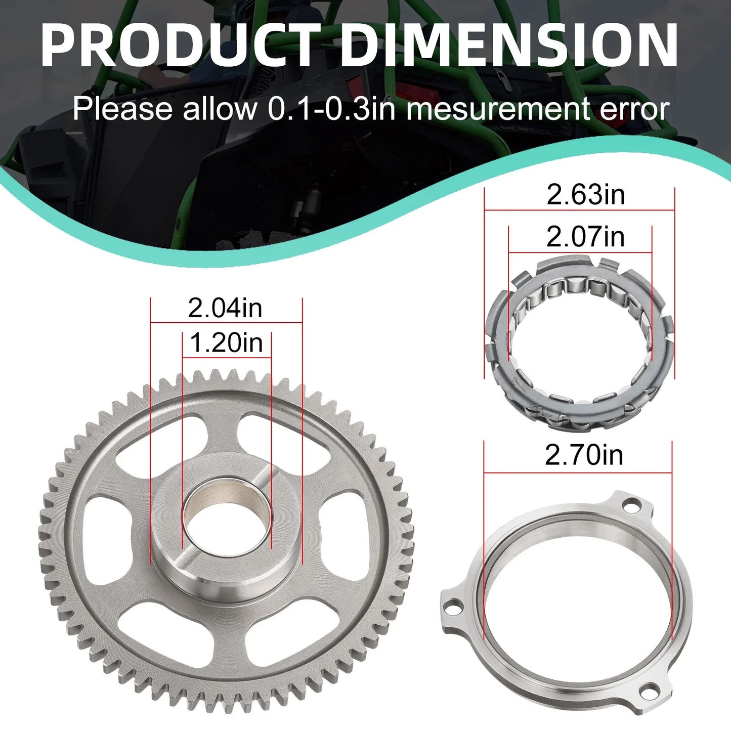 Starter Clutch Sprag Idler Gear Gasket Kit for Polaris RZR 4 XP 900 (2011–2014)