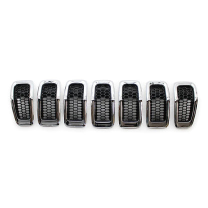 Chrome Honeycomb Grille Inserts Cover Trim for Jeep Cherokee (2014-2018)