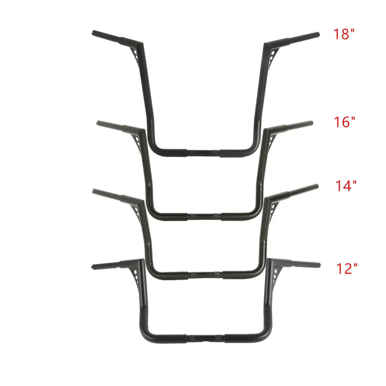 12/14/16/18 Rise Handlebar for Harley Electra Glide (1982-2024) Black/Chrome