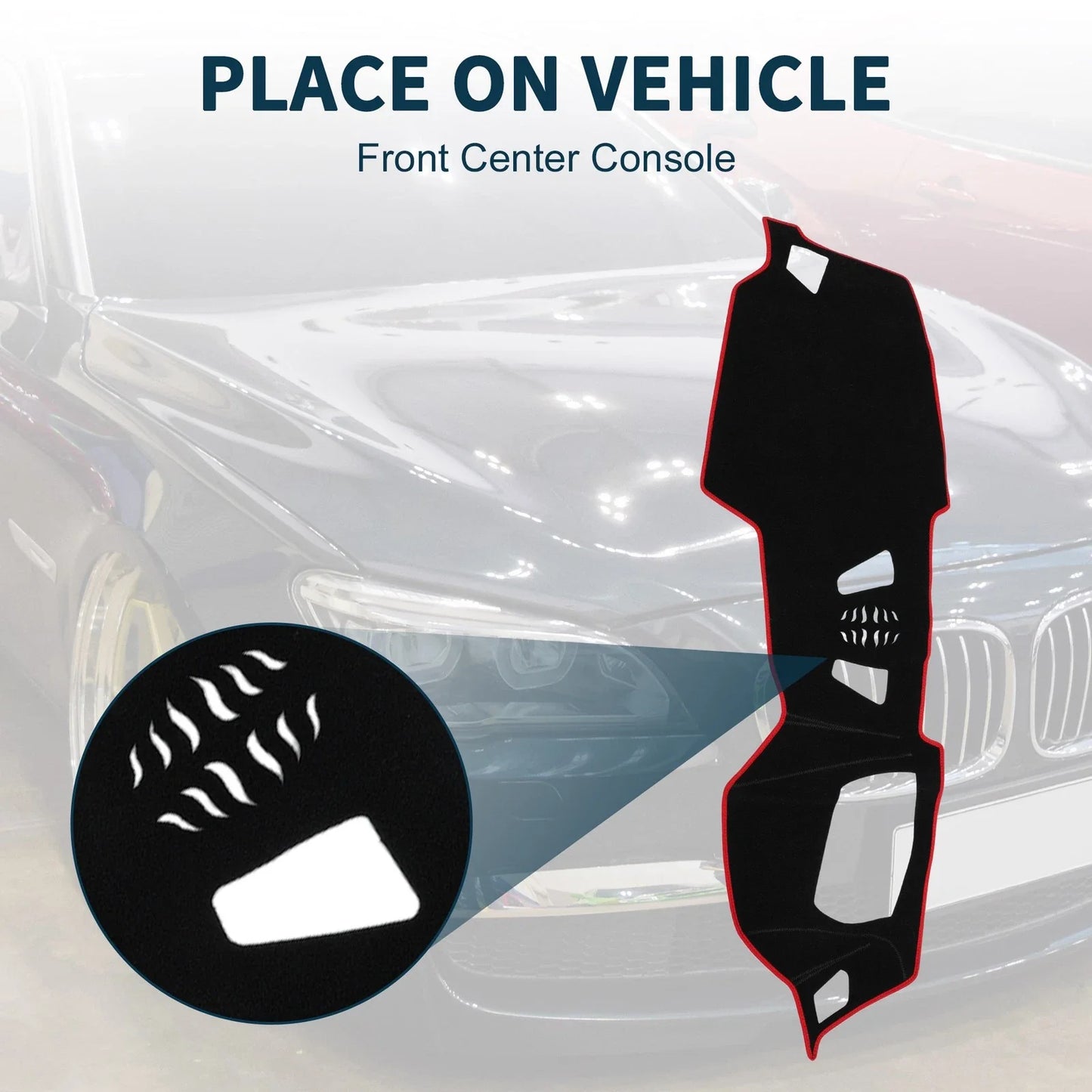 Dashboard Dash Cover Mat for BMW 4 Series 2021 Sun Pad Black Red