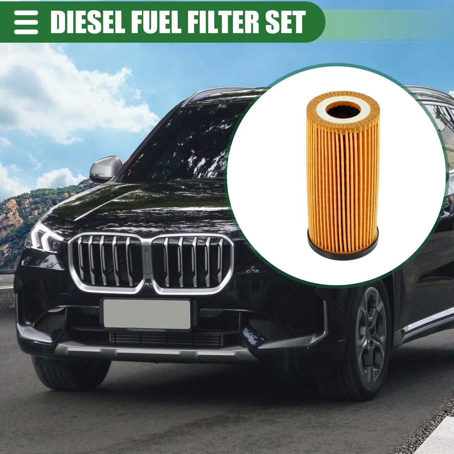 Set Engine Oil Filter Oil Fuel Filter for BMW X1 (2000-2022)