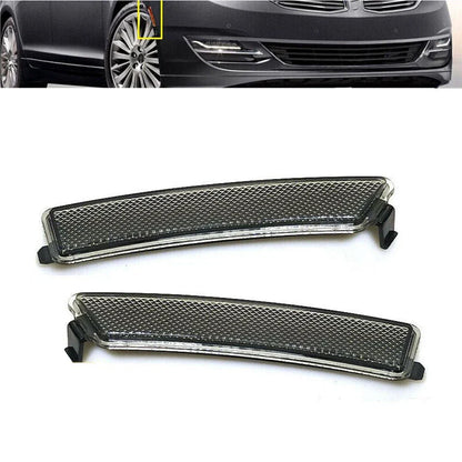 Smoked Bumper Side Marker Reflector Lights for Lincoln MKZ (2013-2016)