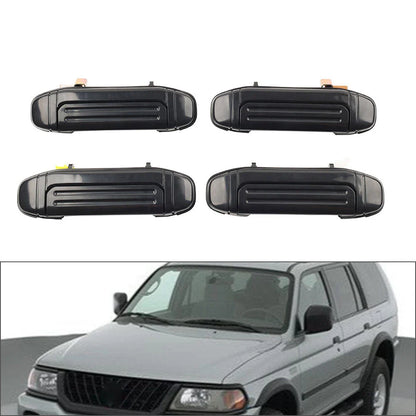 4Pc Outer Door Handle Set for Mitsubishi Pajero Montero (1992-2000) Black