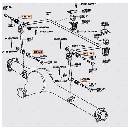 Rear Sway Bar Link Bush for Landcruiser FZJ78 FZJ79 HZJ78 HZJ79 HDJ78