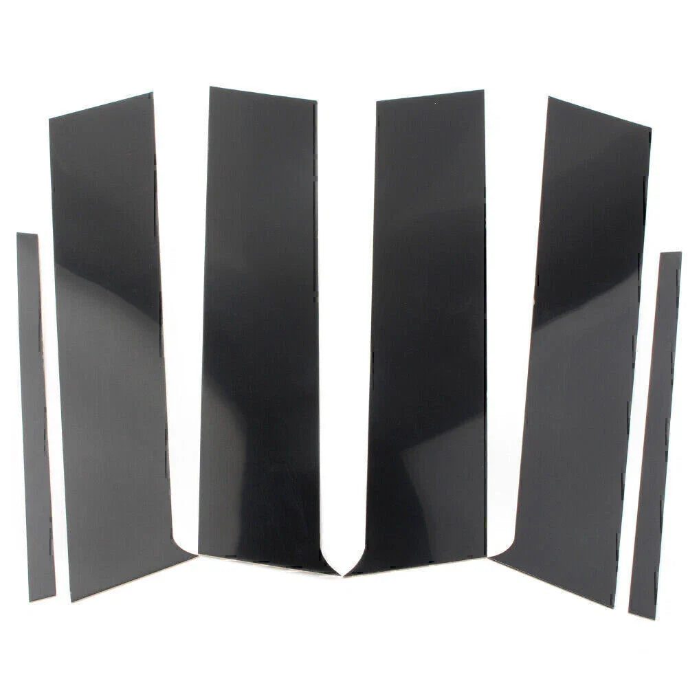 6 x Black Pillar Post Trim Set for Mitsubishi Lancer Sedan (2008-2017)