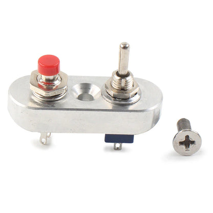 Mini Dual Toggle Switch Button 7/8" for Horn Headlight - Silver