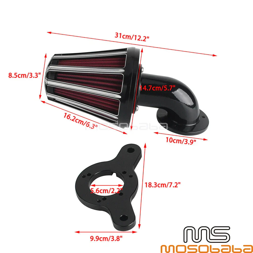 Intake Air Filter Cleaner Kit Chrome for Harley Dyna Softail Deluxe (2005-2017)