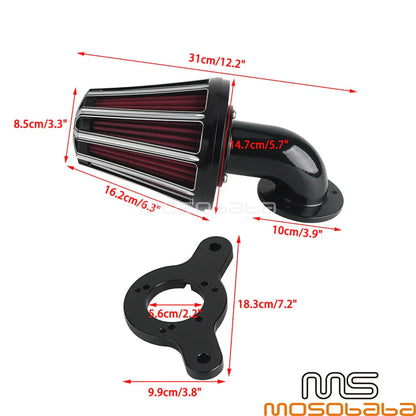 Intake Air Filter Cleaner Kit Chrome for Harley Dyna Softail Deluxe (2005-2017)