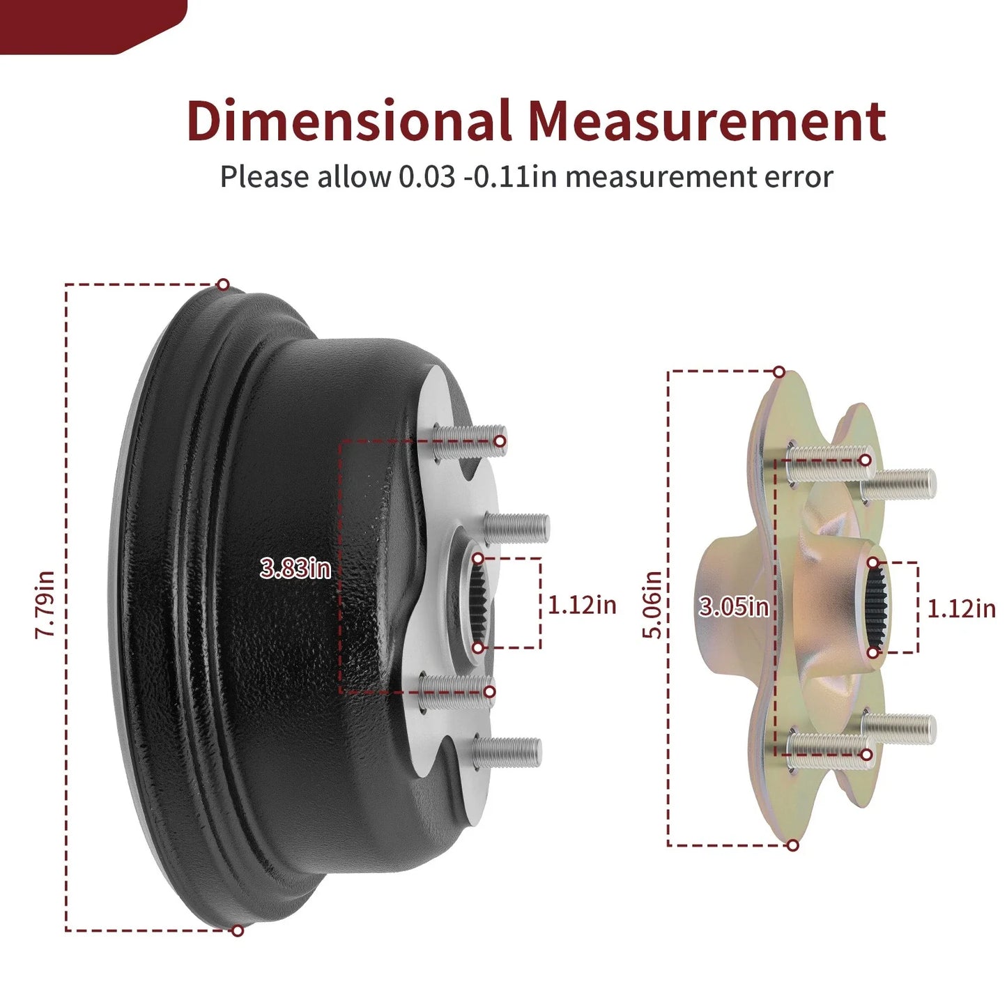 Rear Brake Drum with Wheel Hub for Yamaha Big Bear (1996–1999)