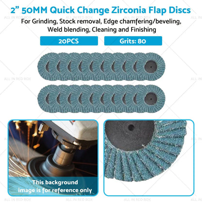 20 x 2" Zirconia Flap Discs for Metal Sanding