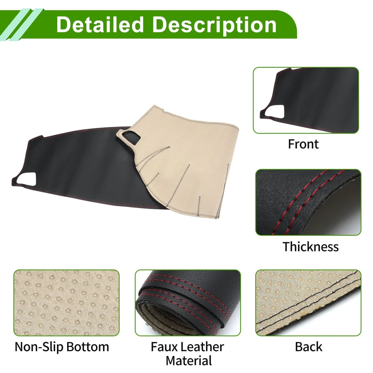 Dashboard Cover for BMW E70 Dash Mat Carpet Black Red (2008-2013)
