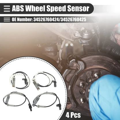 Front Rear Left Right ABS Sensor for BMW 128i 4pcs