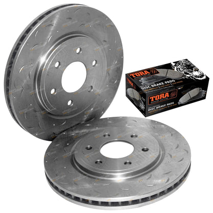 Front Brake Rotors + Disc Pads Set for Pathfinder R51 V6 Diesel (2006-2012)