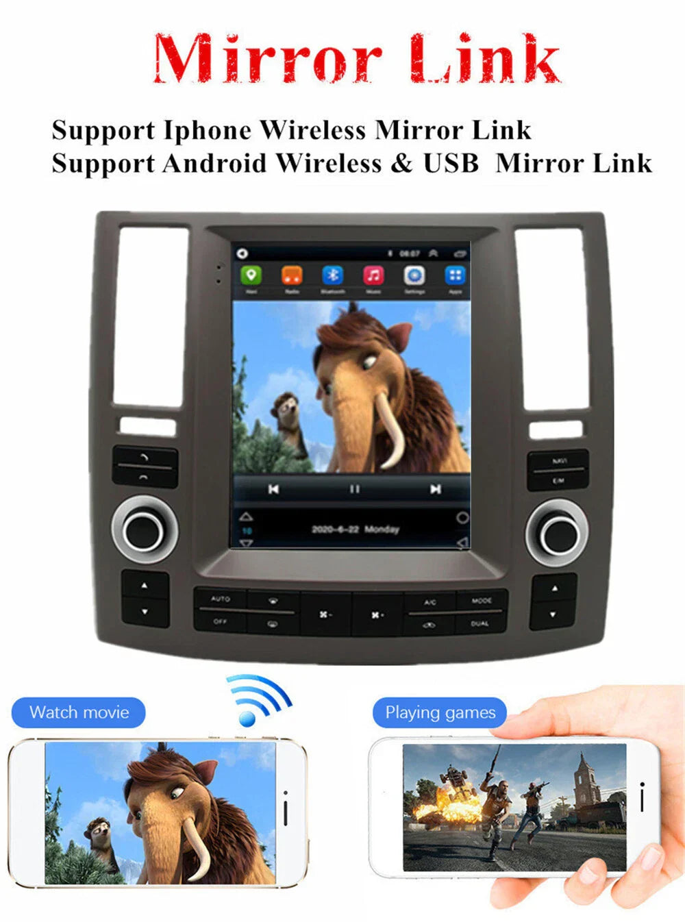 9.7'' Vertical Car Stereo Radio Navi for Infiniti FX35 FX45 (2006-2008)