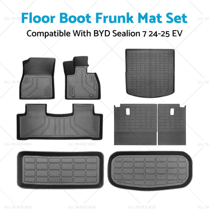 8Pcs TPE 3D Floor Boot Mats for BYD Sealion (2024-2025)