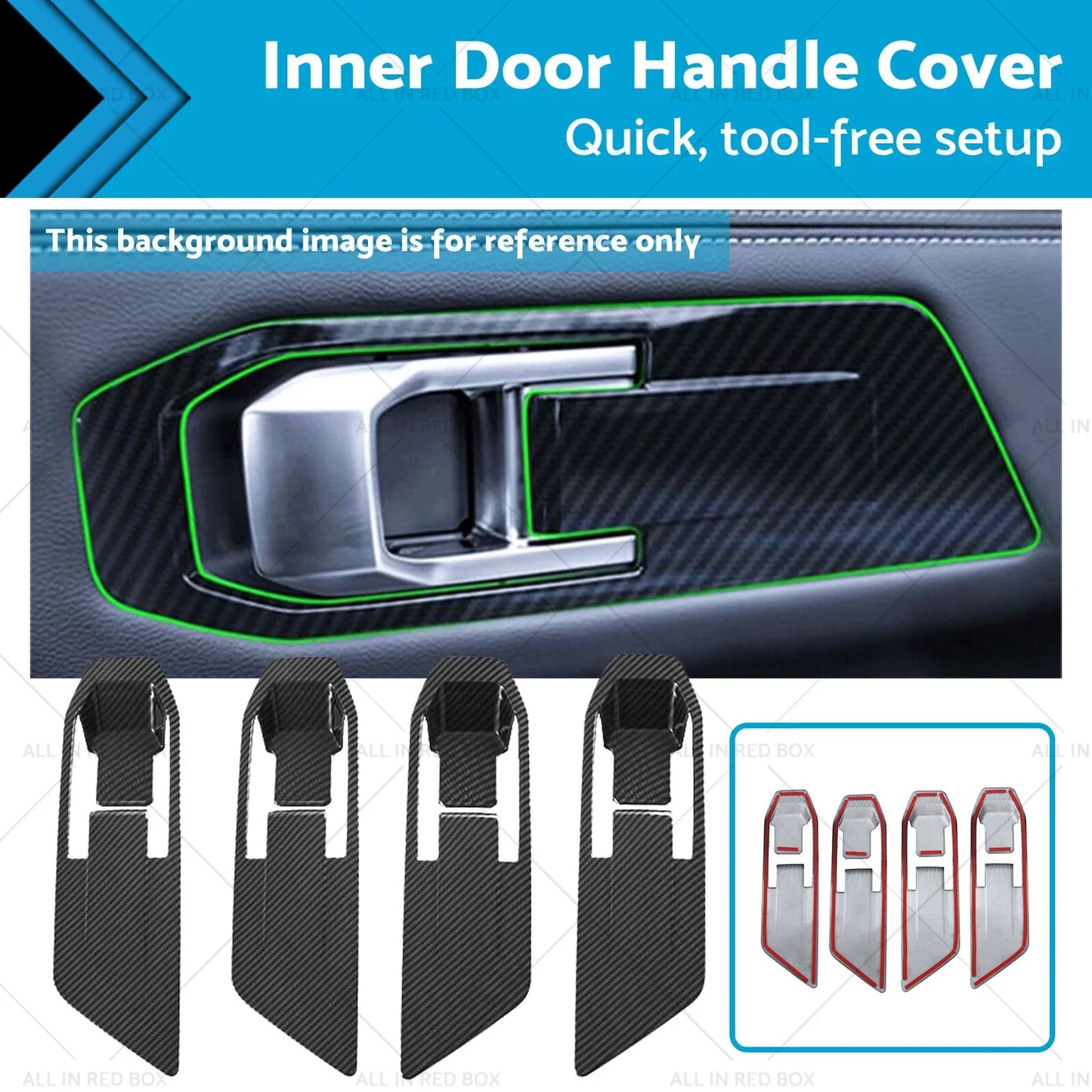 Carbon Fiber Inner Door Handle Cover for Mitsubishi Triton L200 (2023-2025)