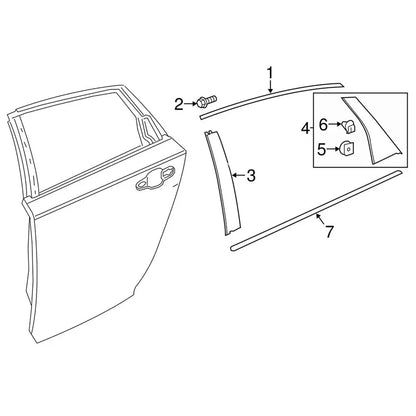 Left Rear Door Pillar Garnish for Honda Accord (2018-2022)