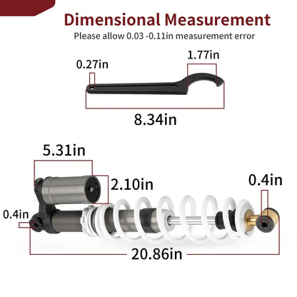 2x Front Shocks Absorbers w/ Adjustable Tool for Polaris RZR 800 S (2009–2014)