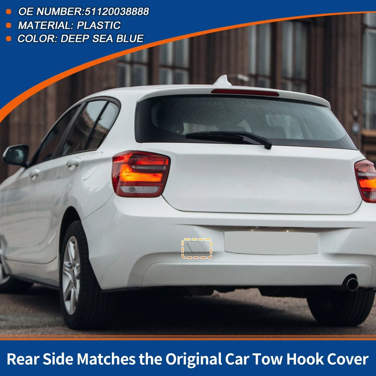 Rear Bumper Tow Hook Cover for BMW 1 Series F20 Deep Sea Blue
