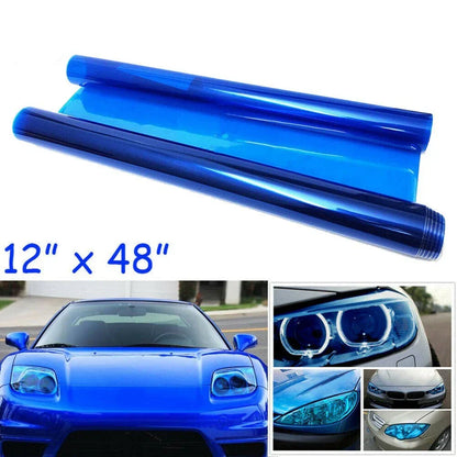 12x48 Blue Tint Vinyl Overlay Wrap Sheet Headlight Fog Light for Universal