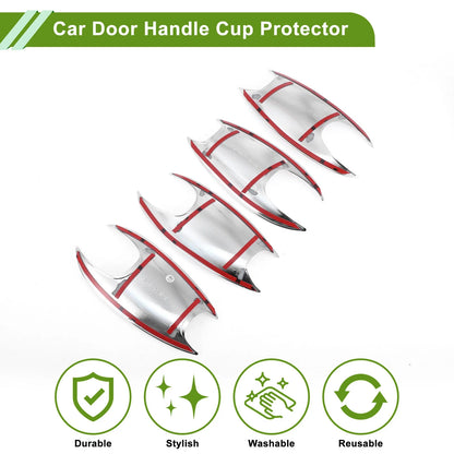 4 Pcs Door Handle Cup Protector for BMW X3 Chrome Silver Tone (2018-2022)