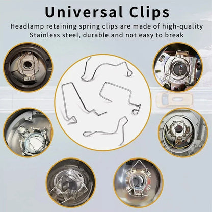 24pcs Headlight Bulb Retaining Clip Holder Set for H1 H3 H4 H7