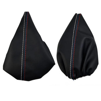 Set Gear Shift Knob and Handbrake Gaiter Black PU Leather for 3 Series E36