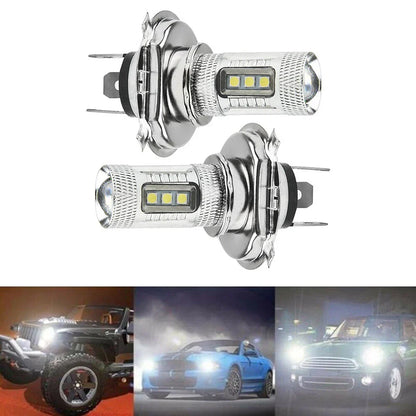 2 x H4 9003 HB2 60W 1800LM LED Headlight Lamp Globes Hi-Lo Beam for Vehicle