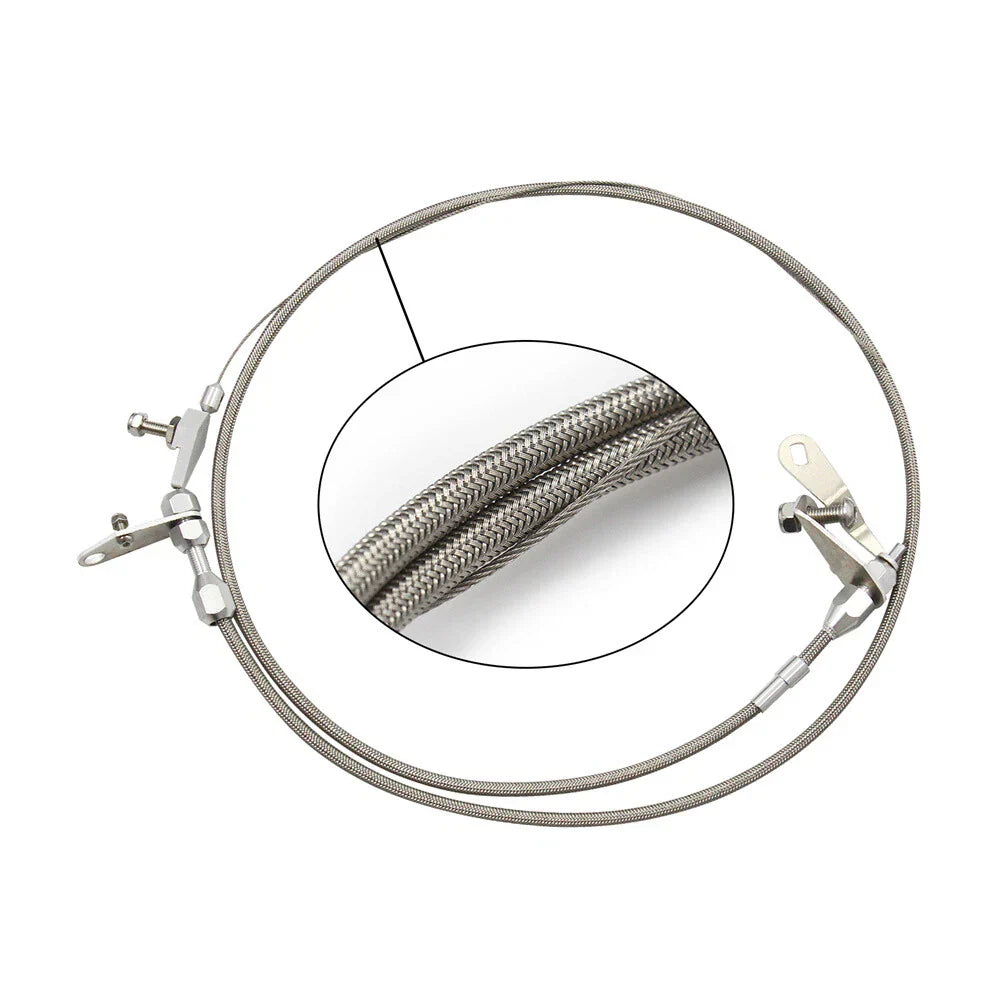Stainless Braided Kick Down Cable for Ford C6 Transmission (1966-1986)