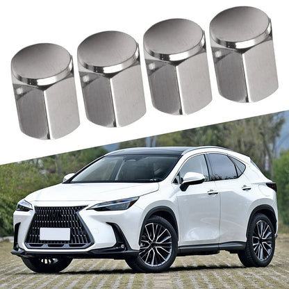 Valve / 4 x Stylish Silver Valve for Lexus CT200h ES350 LX570 RX350 IS350